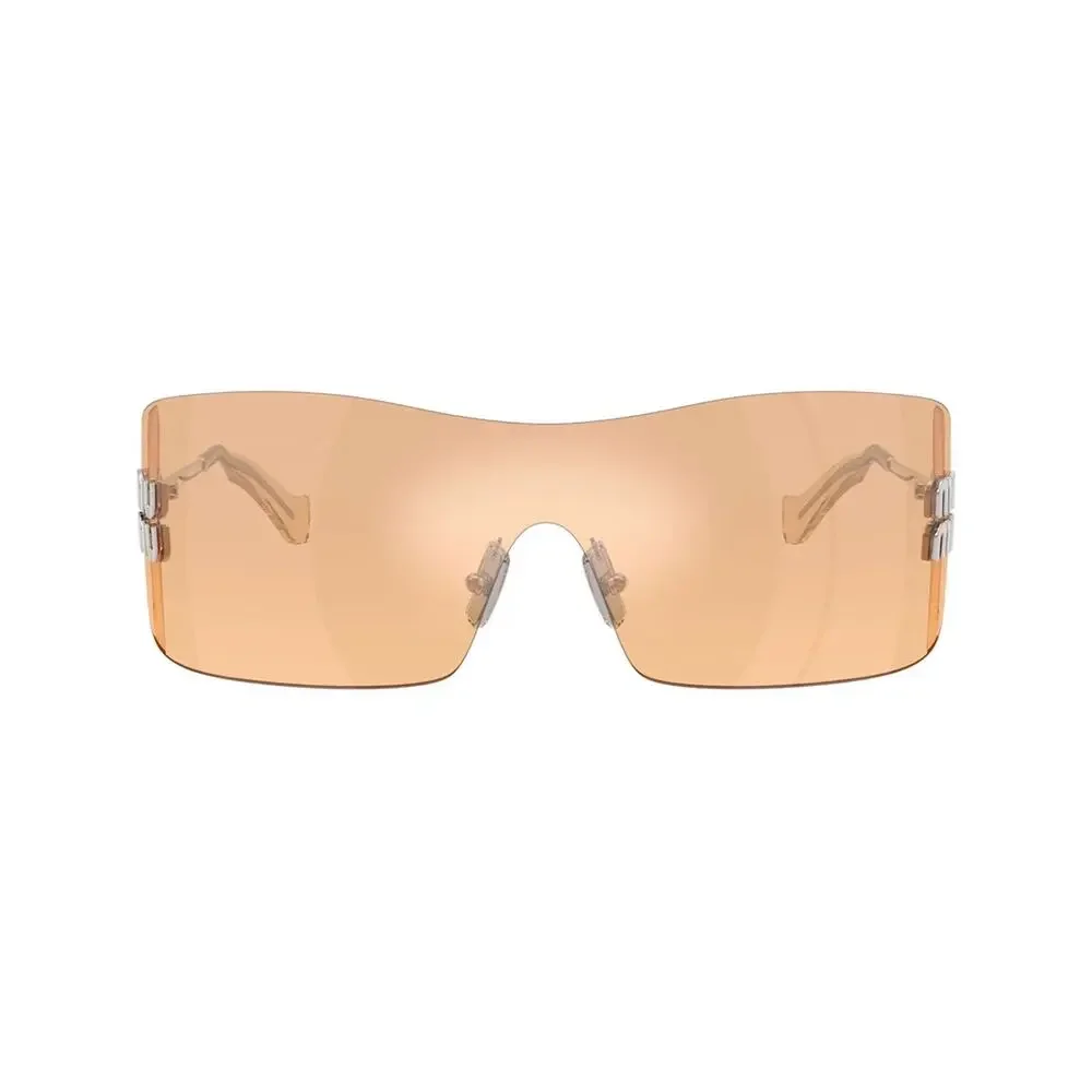 New Miu Miu MUB53S 1BC80Y Orange Mirror Sunglasses Authentic